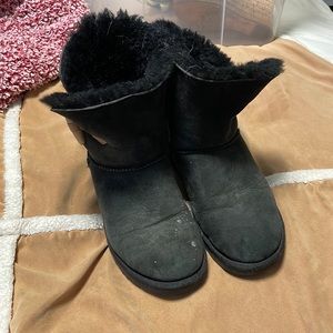 Black Ugg toggle booties